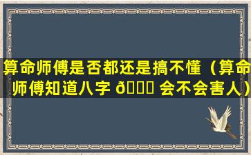 算命师傅是否都还是搞不懂（算命师傅知道八字 🕊 会不会害人）